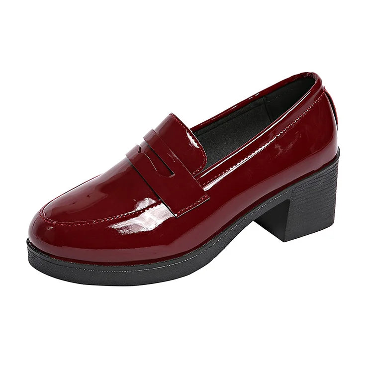 Céline | Mocassins à Talon Épais Patchwork