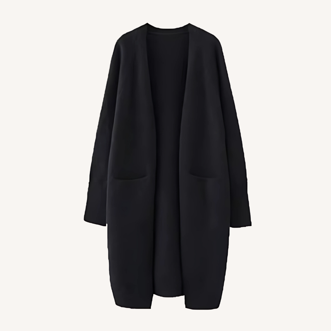 Marylou | Long Cardigan en Maille à Col Châle