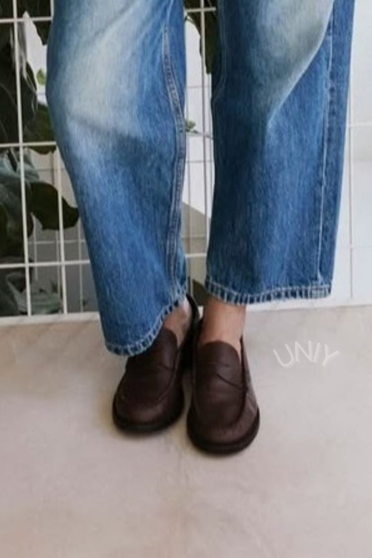 Danielle | Mocassins Penny Vintage Marron Foncé