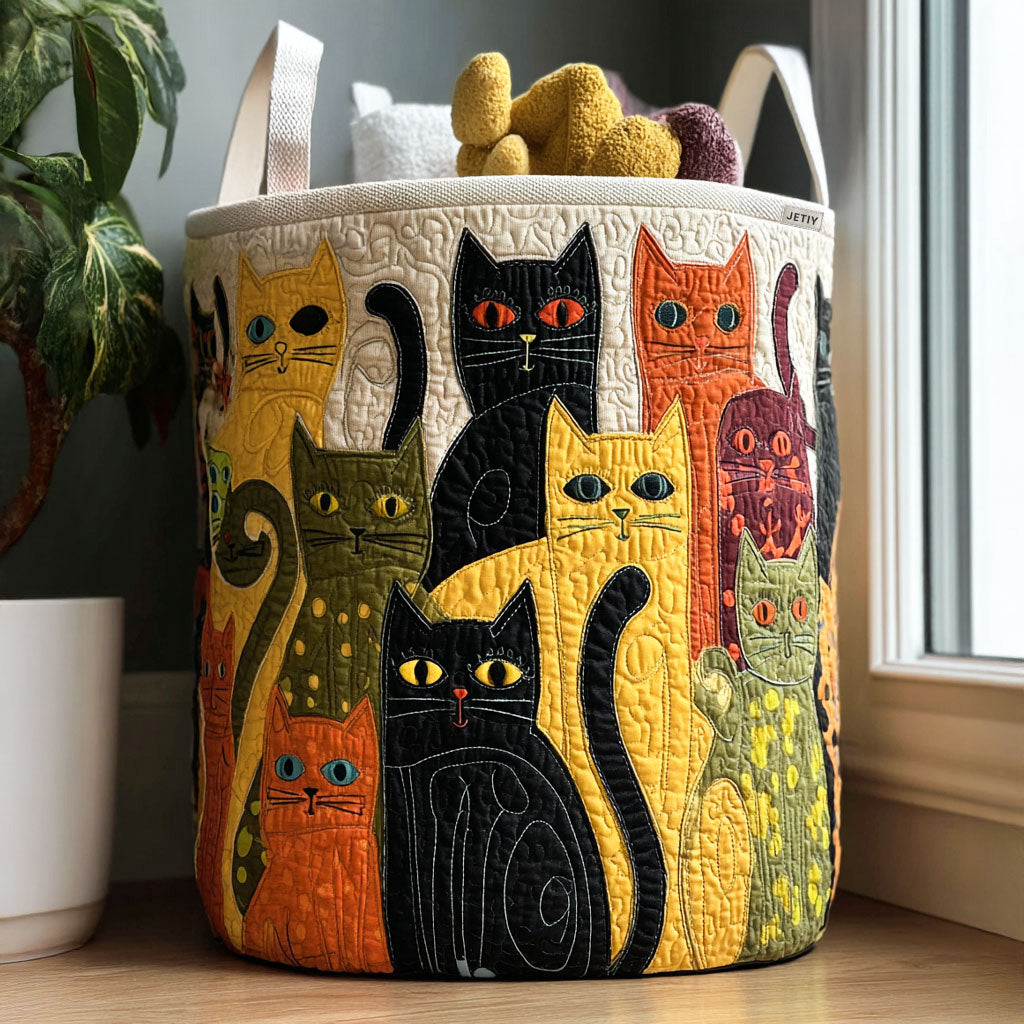 Carnaval de Chats | Panier à Linge Fait Main
