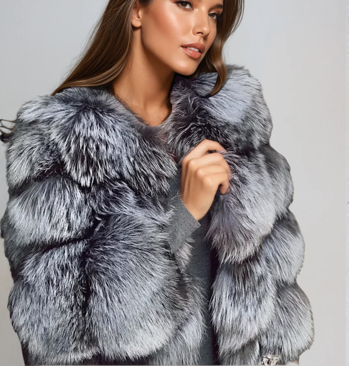 Alexia | Manteau en Fausse Fourrure Volumineux