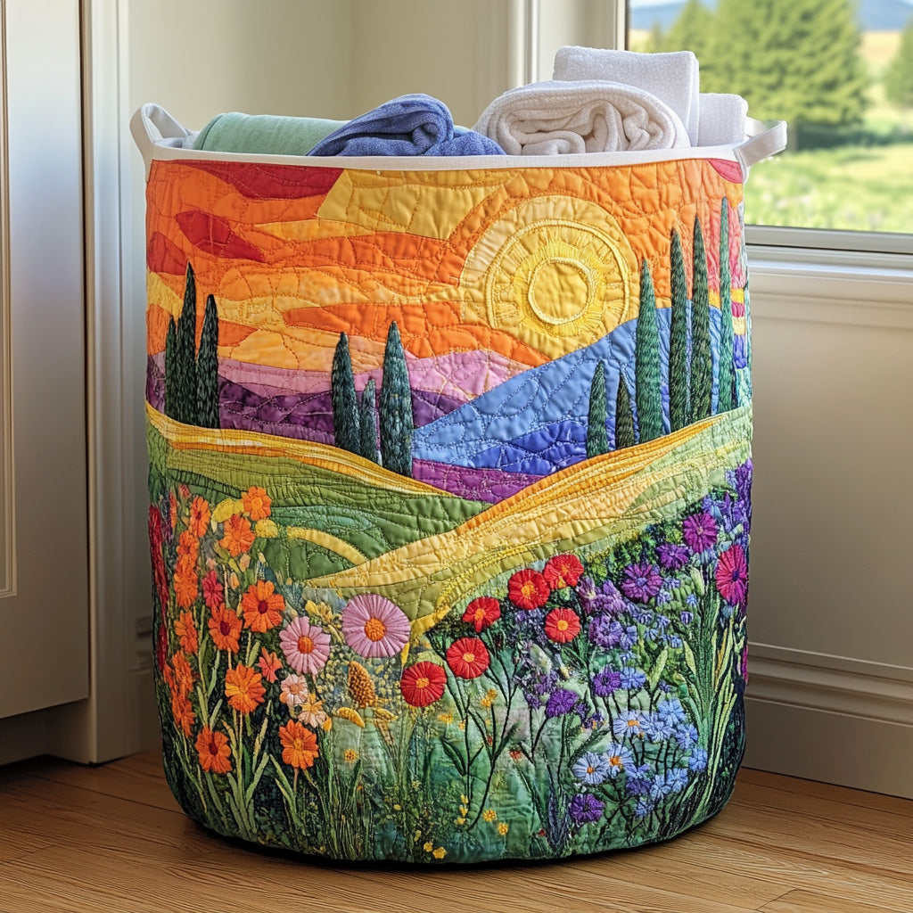 Prairie Printanière | Panier à Linge Fait Main