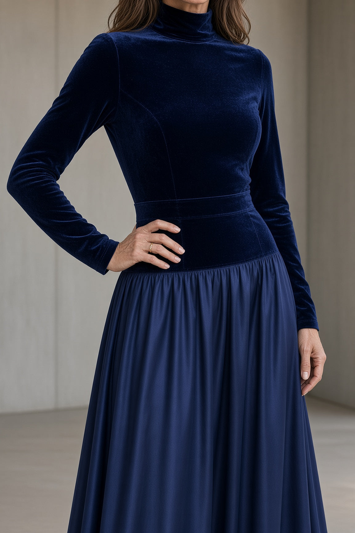 VIVIANE | Robe longue en velours