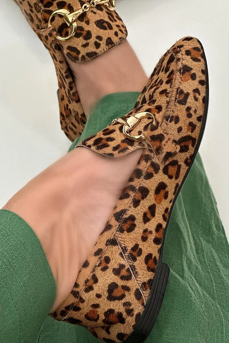 Édith | Mocassins Léopard à Boucle Métallique