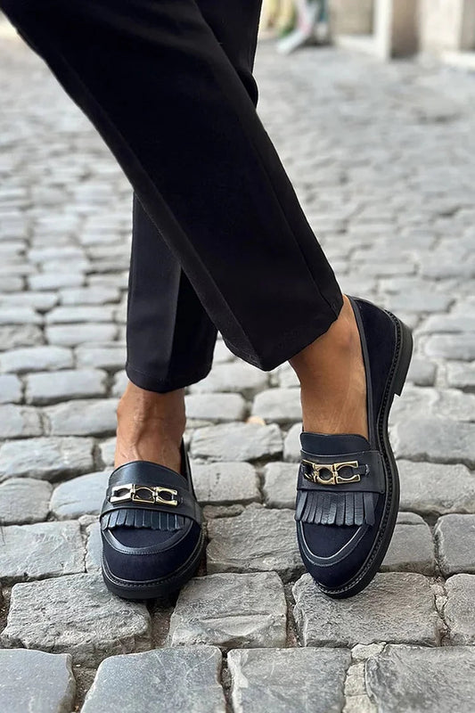 Joséphine | Mocassins Bout Rond à Franges et Boucle
