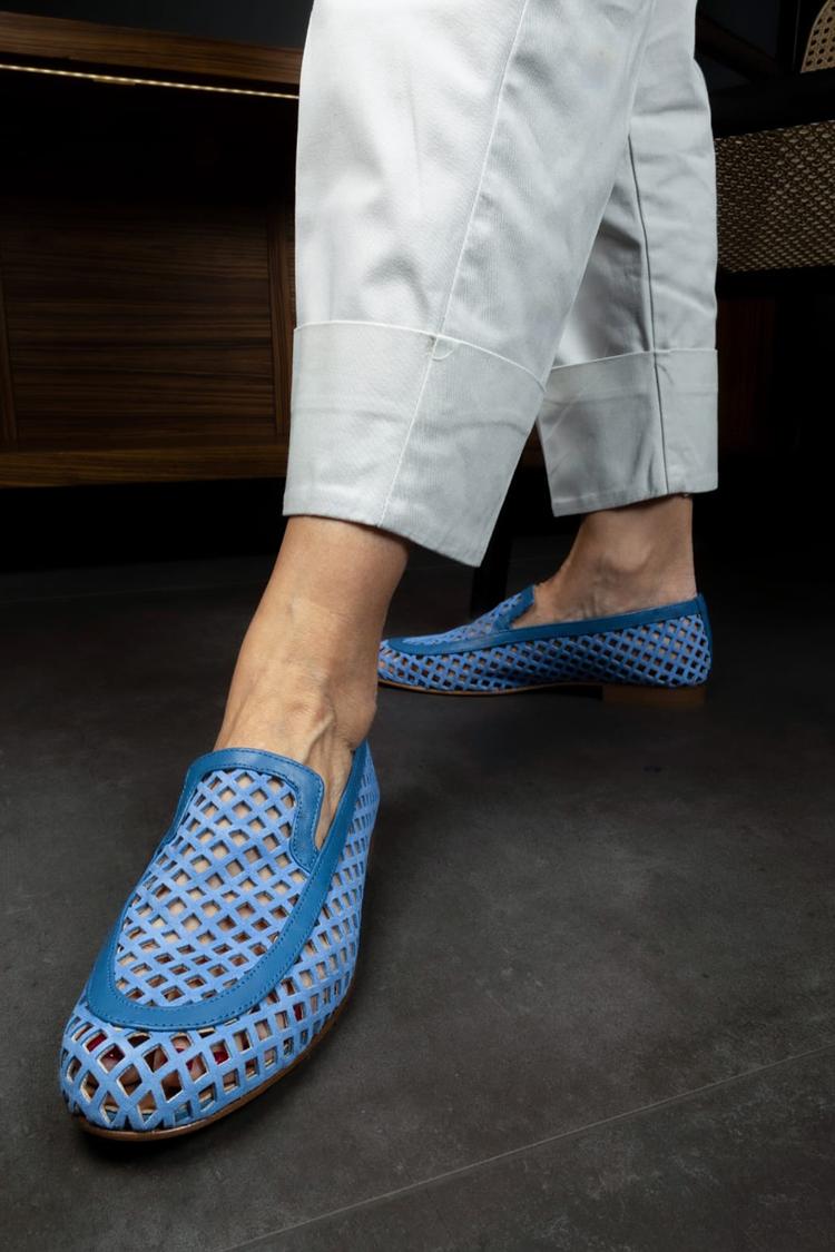 Lorène | Mocassins Bout Rond Patchwork Ajouré