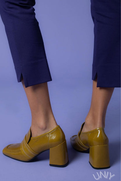 Fanny | Mocassins Rétro à Talon Bloc