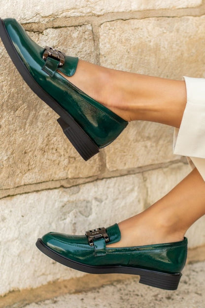 Eugénie | Mocassins Chunky Vernis à Boucle