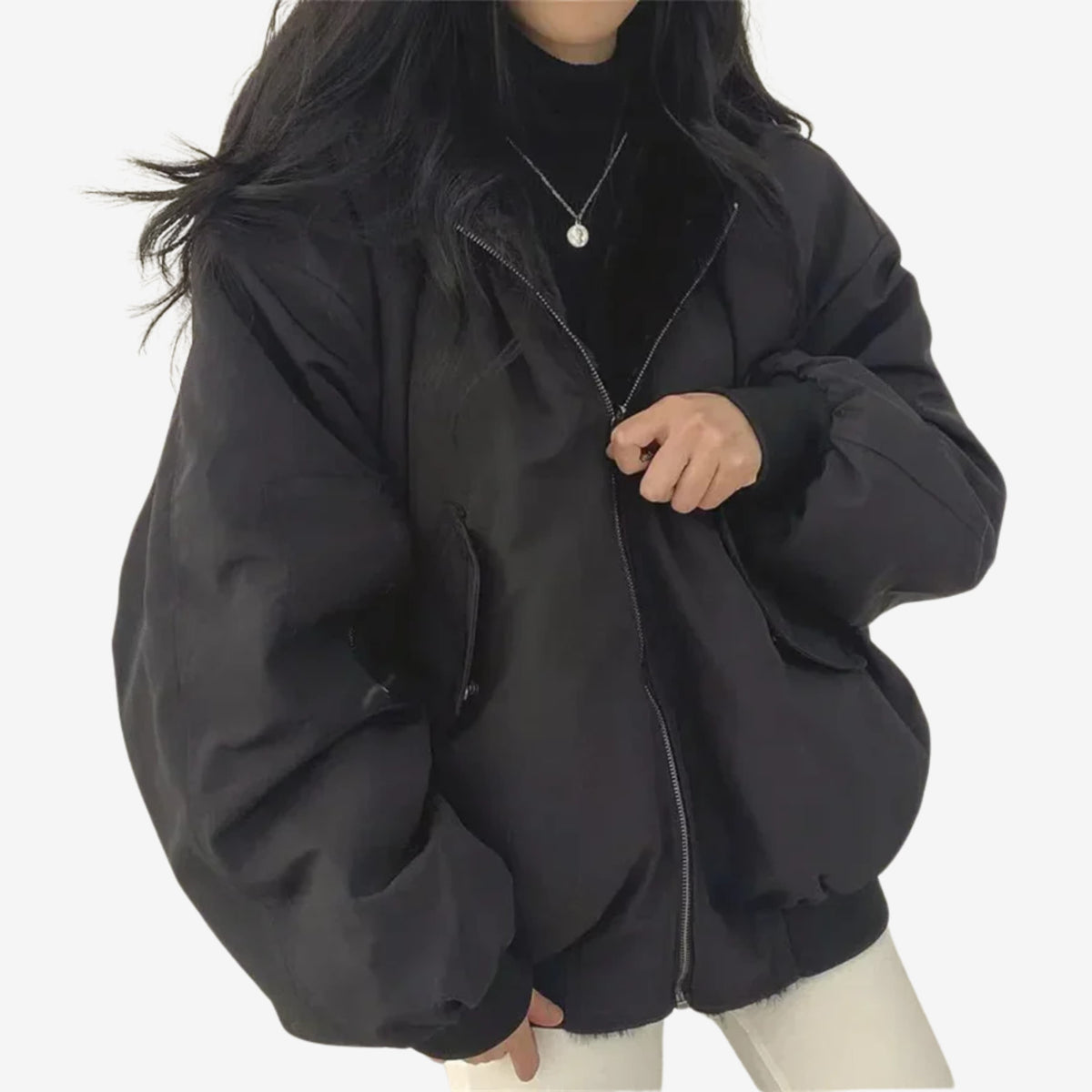 Lauriane | Veste Réversible en Fausse Fourrure