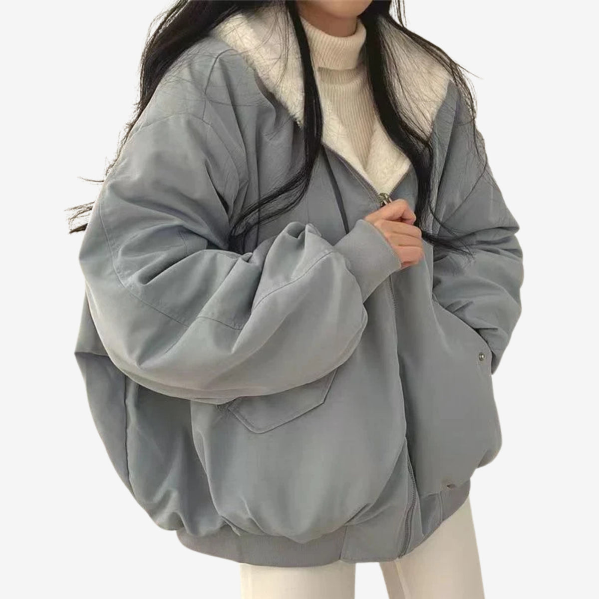 Lauriane | Veste Réversible en Fausse Fourrure