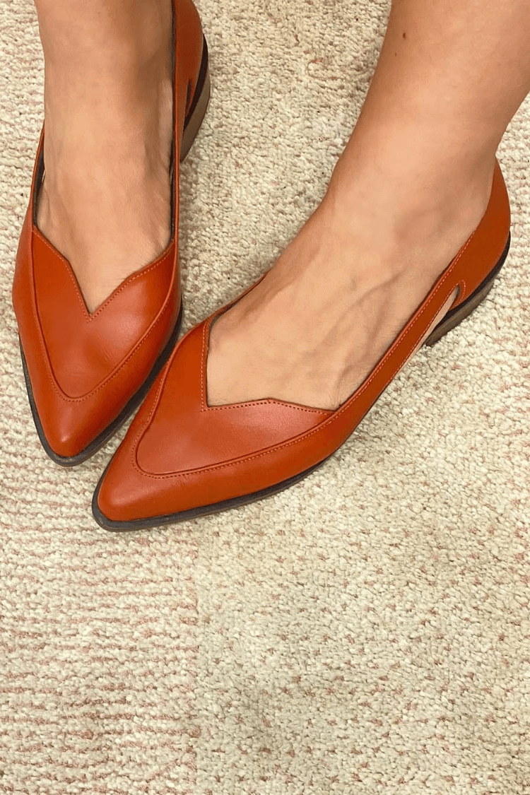 Ballerines pointues slip-on à découpes décontractées Bleu Marine