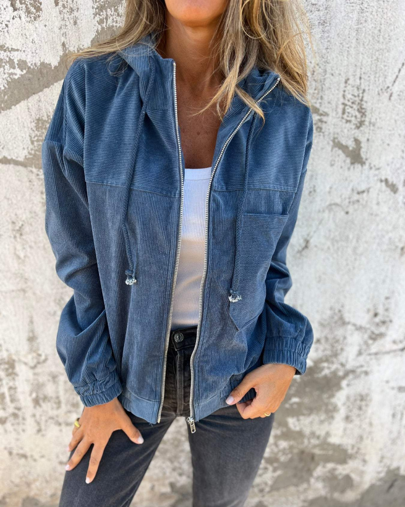 Danna | Veste en Velours Côtelé à Capuche et Zip