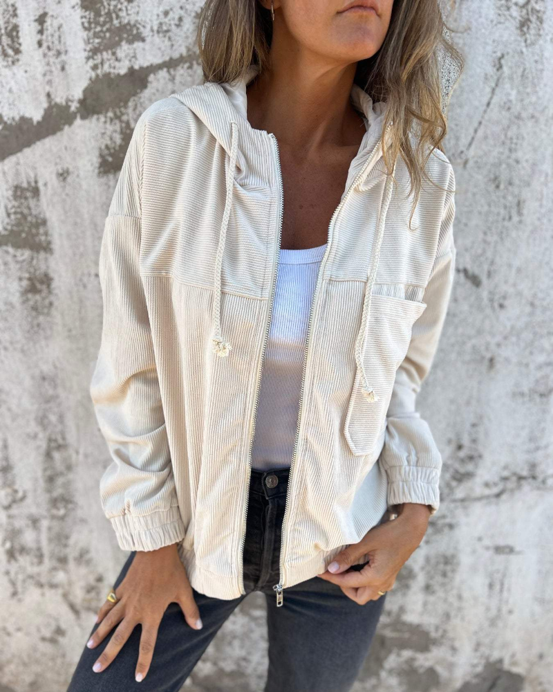 Danna | Veste en Velours Côtelé à Capuche et Zip