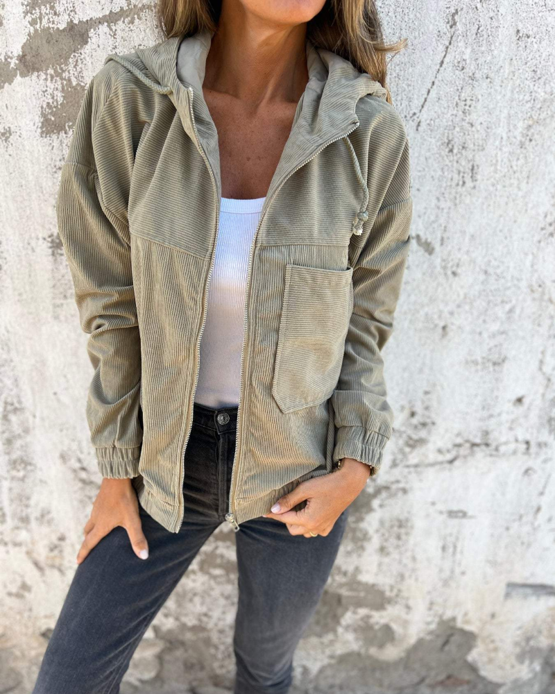 Danna | Veste en Velours Côtelé à Capuche et Zip