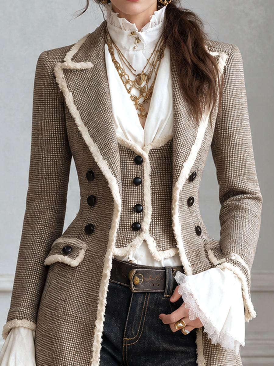 Nicolette | Manteau Bohème Kaki à Franges