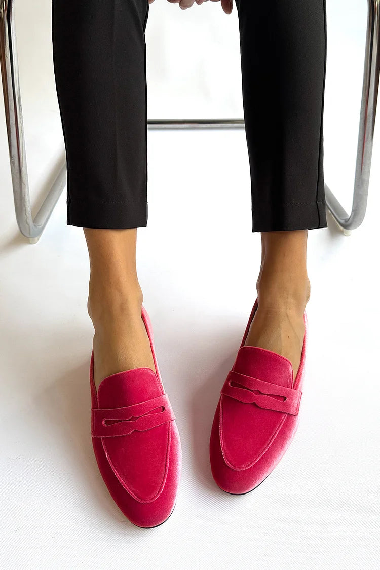 Océane | Mocassins Bout Rond en Velours Patchwork