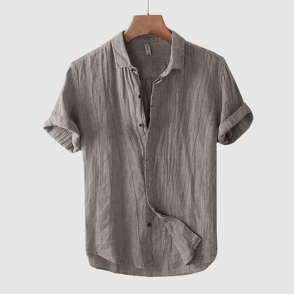 LORENZO | Chemise homme en lin à manches courtes
