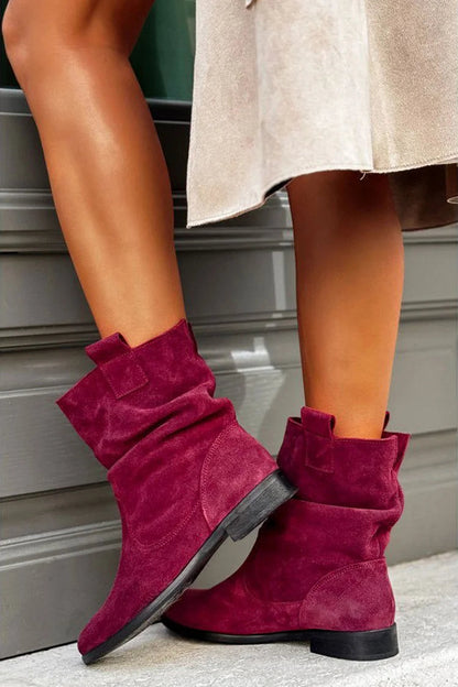 Margaux | Bottines Slouch en Suédine à Bout Rond