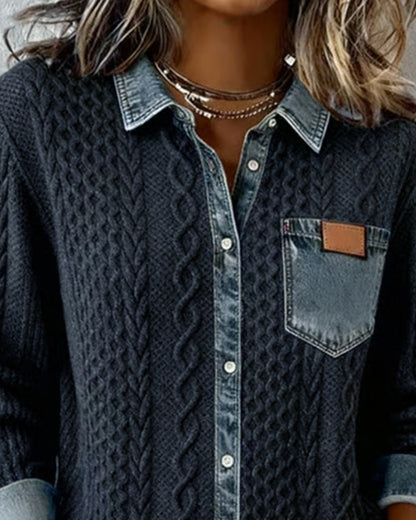 Chemise détails denim