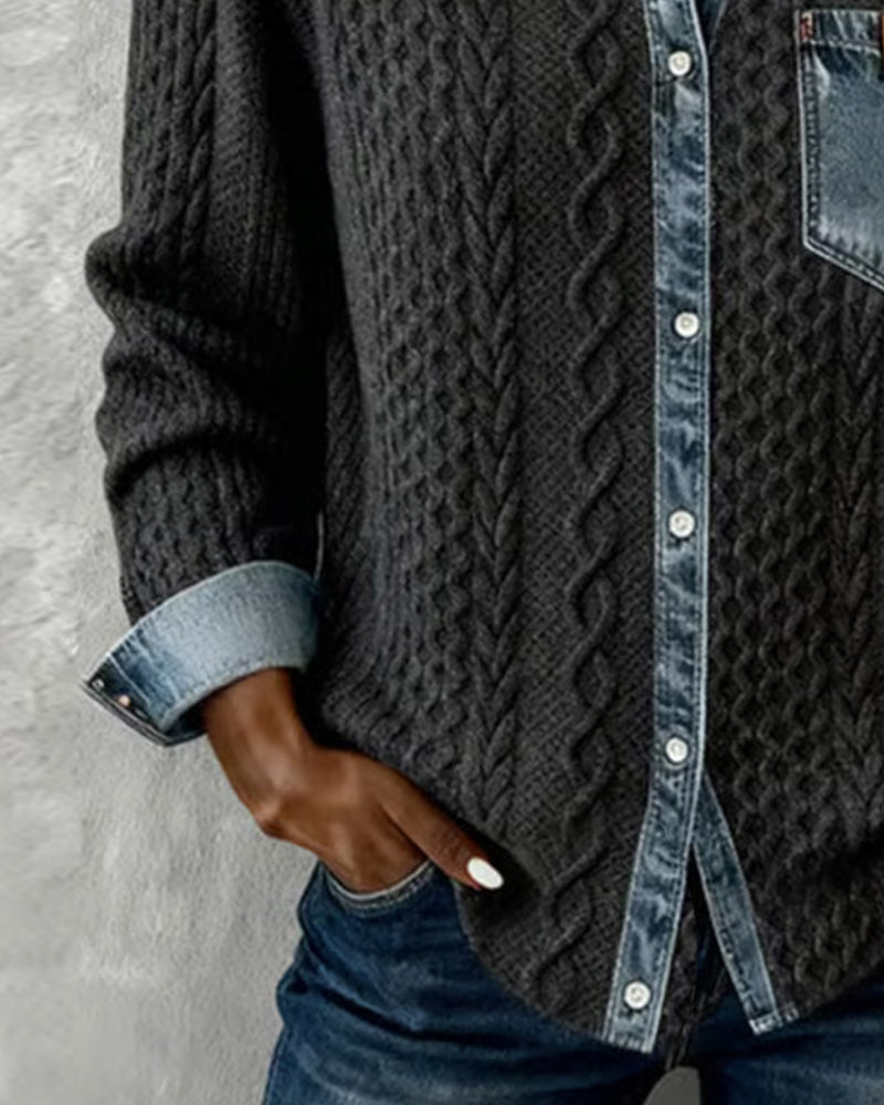 Chemise détails denim