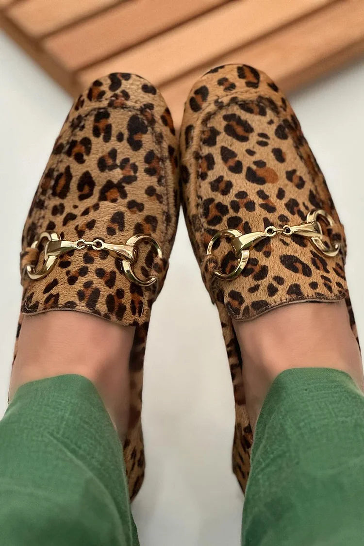 Édith | Mocassins Léopard à Boucle Métallique