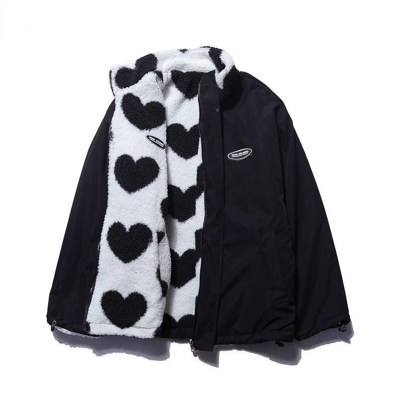 Lilou | Veste Réversible Motif Cœurs