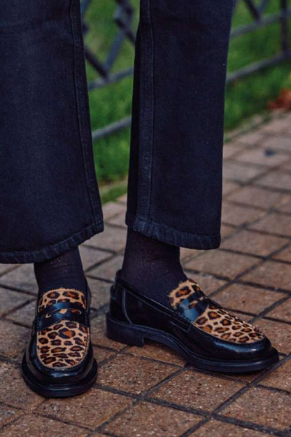 Honorine | Mocassins Bout Rond Effet Poulain Léopard