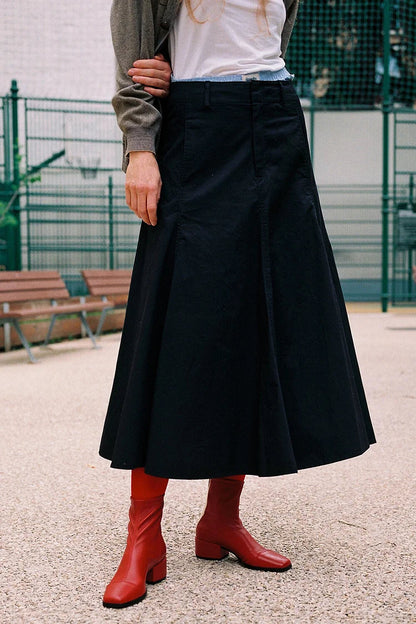 Lise | Bottes Rouges à Bout Carré, Zip et Talon Épais