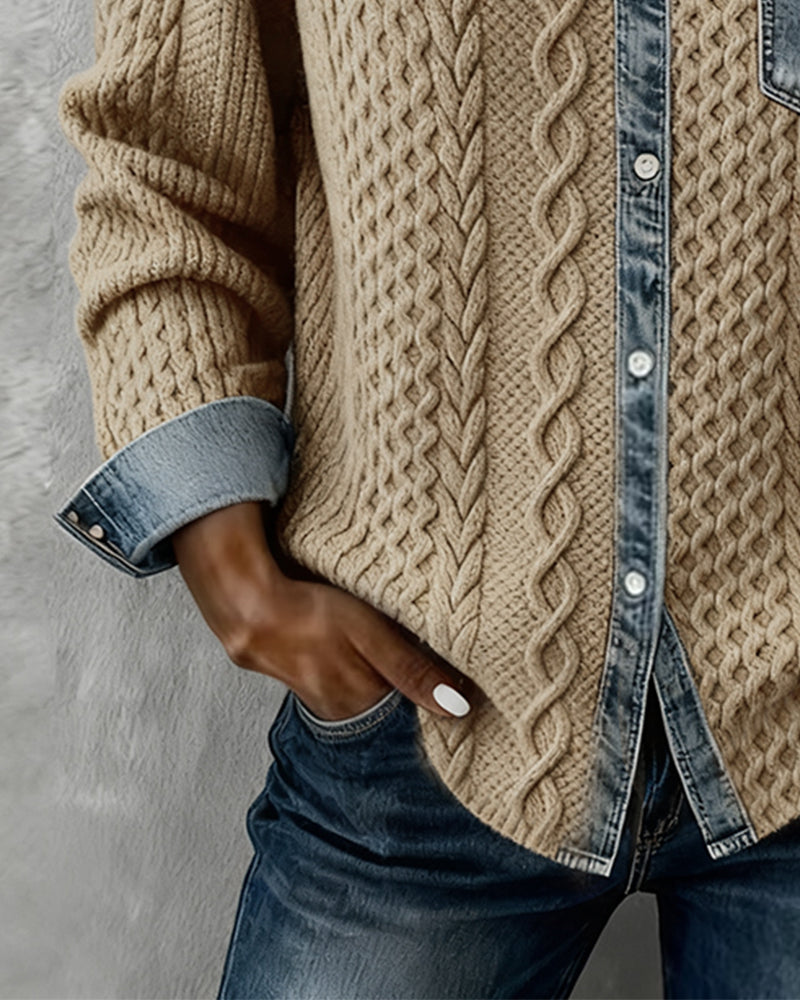 Chemise détails denim