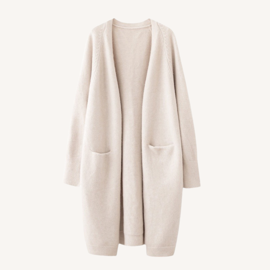 Marylou | Long Cardigan en Maille à Col Châle