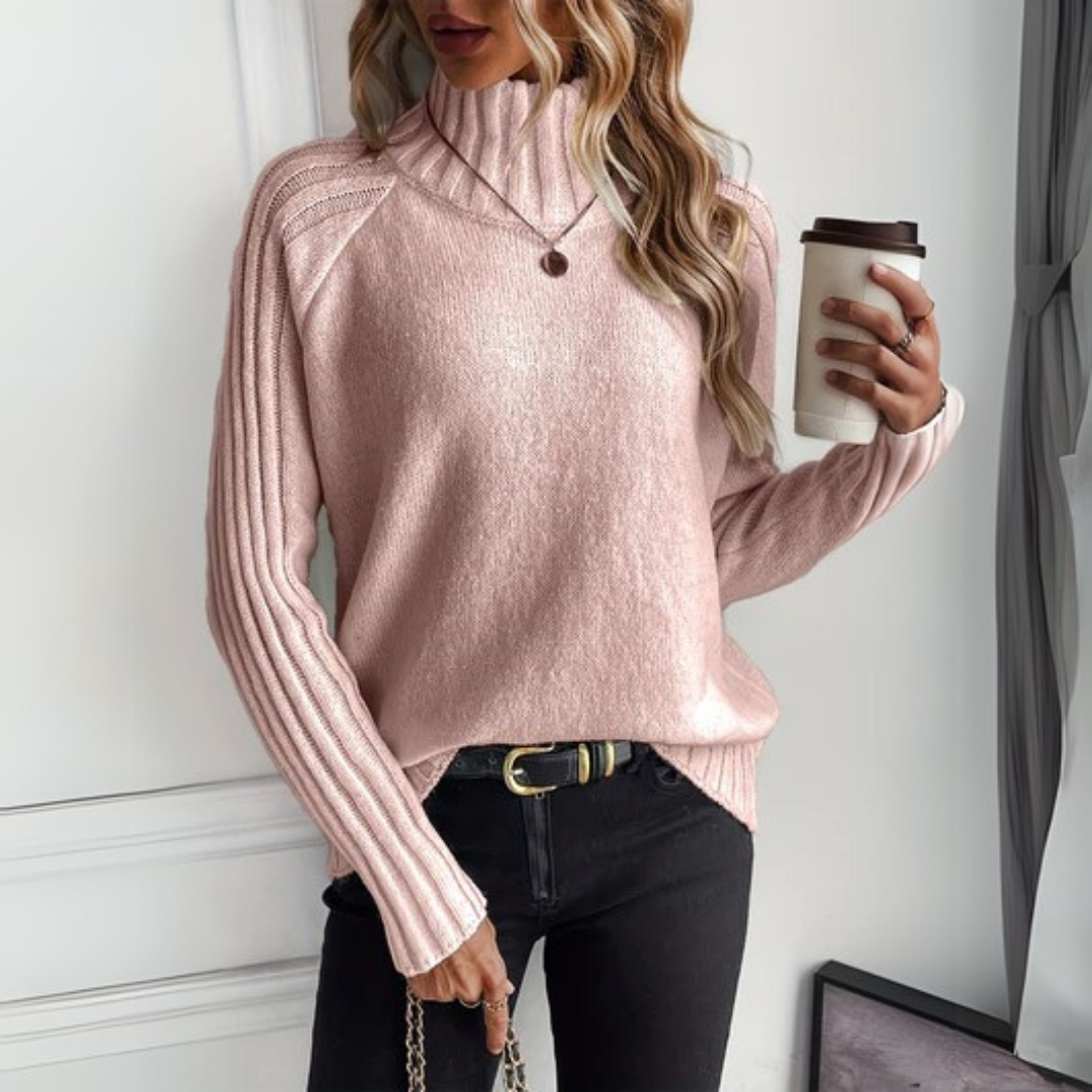 Hannah | Pull Col Montant en Maille Fine