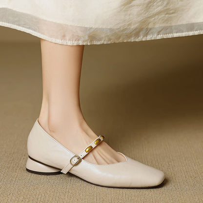Zyra babies en cuir beige