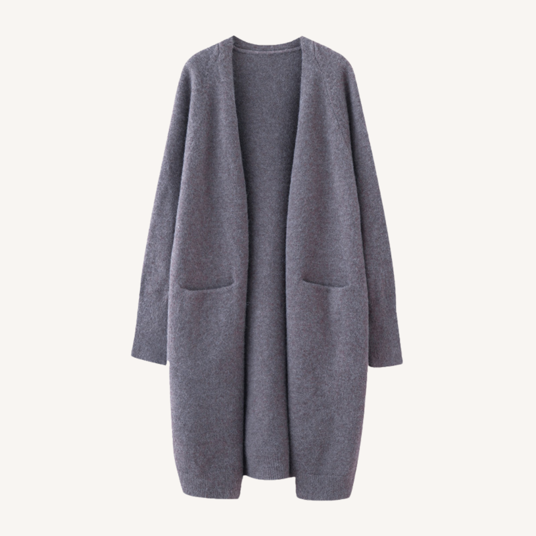 Marylou | Long Cardigan en Maille à Col Châle