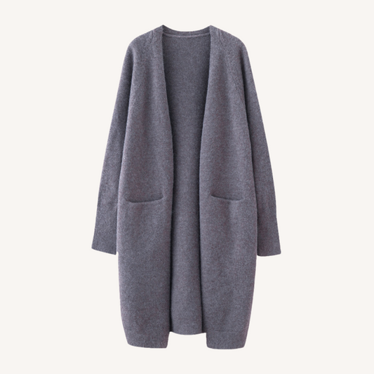 Marylou | Long Cardigan en Maille à Col Châle