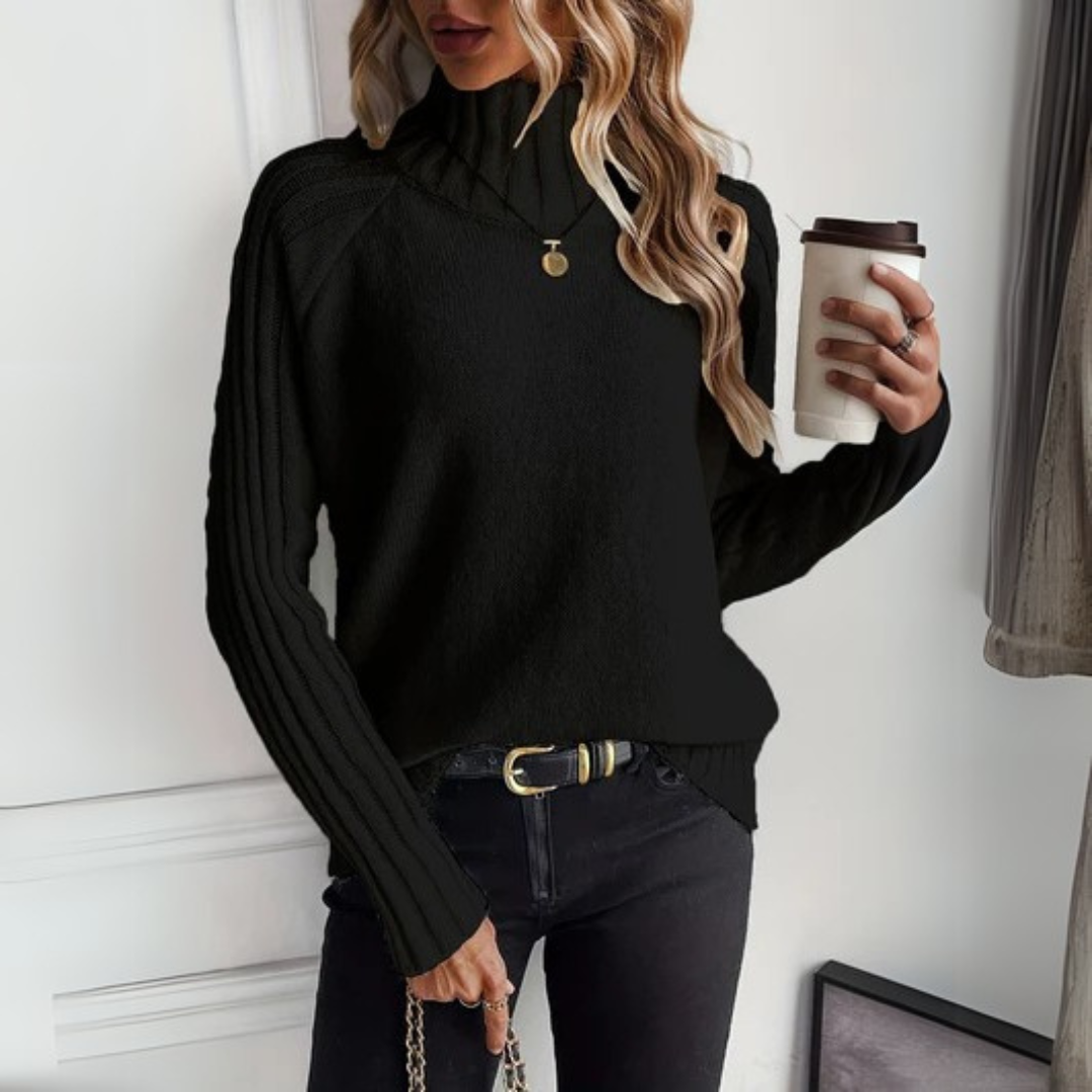 Hannah | Pull Col Montant en Maille Fine