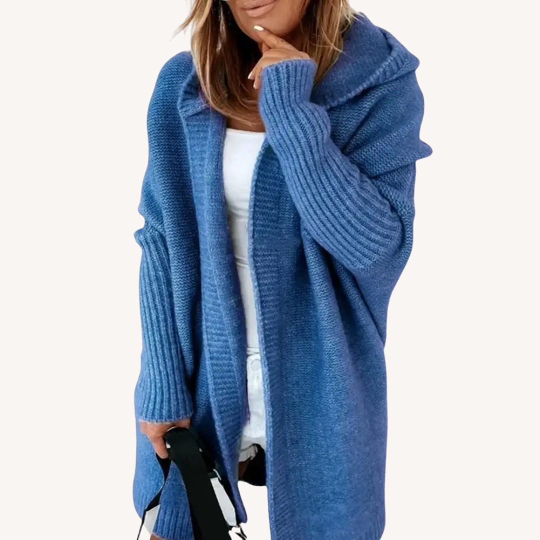 Florine | Cardigan Long en Maille à Capuche