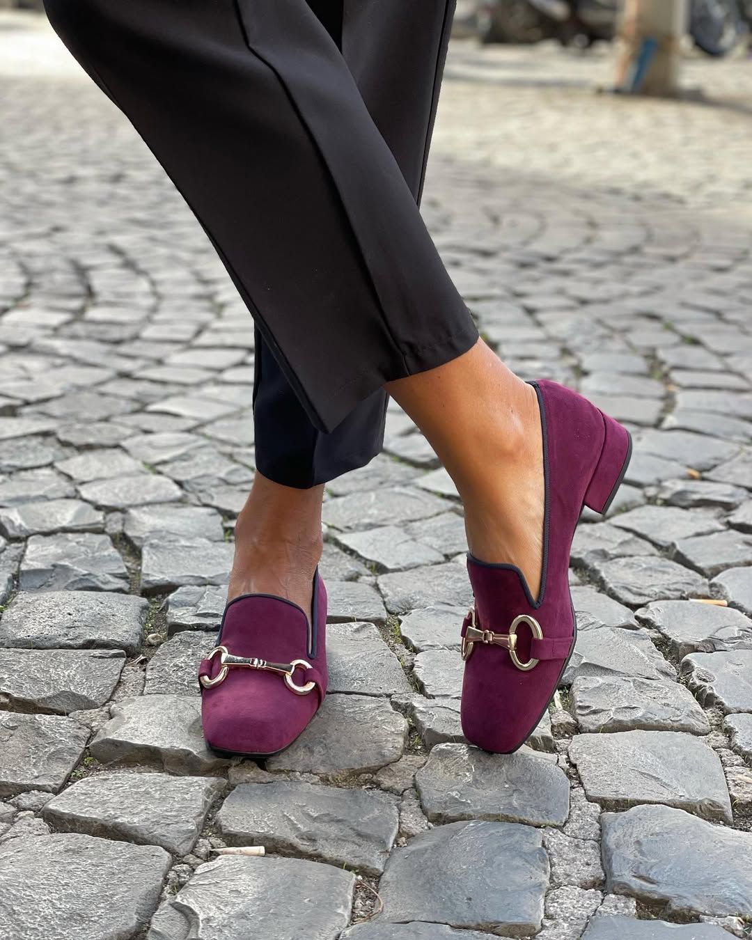 Morgane | Mocassins Bordeaux Classiques à Mors Métallique