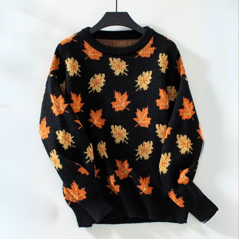 Amara | Pull d’Automne à Motif Feuilles