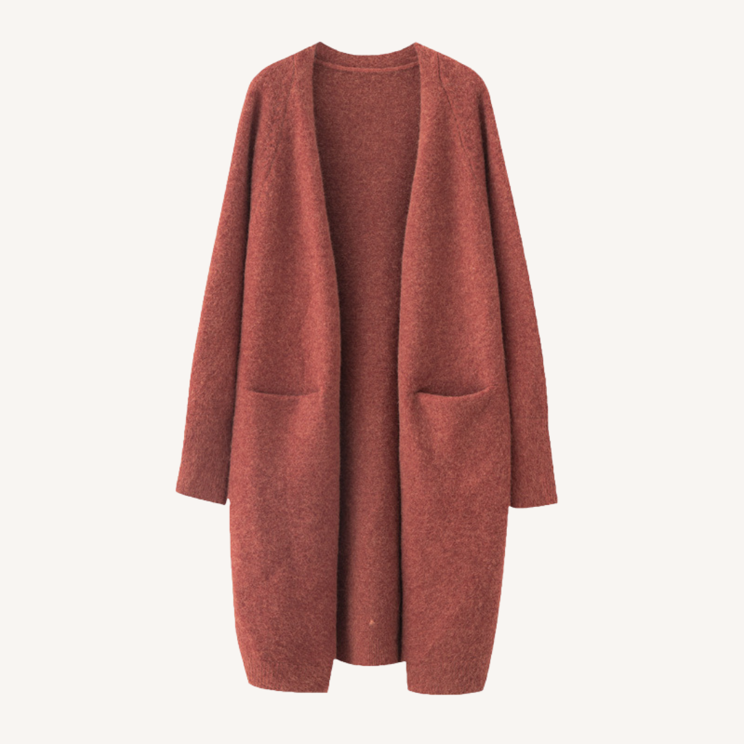 Marylou | Long Cardigan en Maille à Col Châle