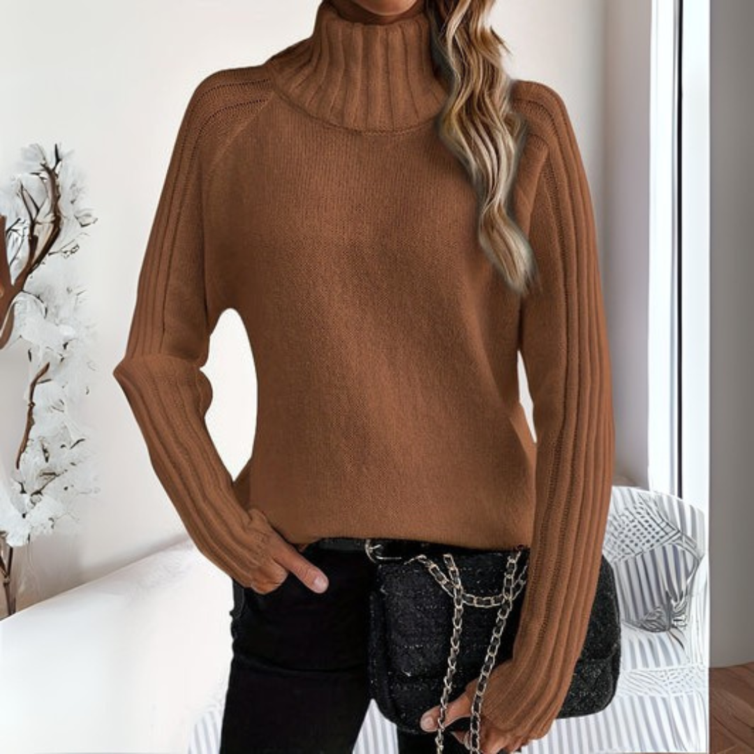 Hannah | Pull Col Montant en Maille Fine