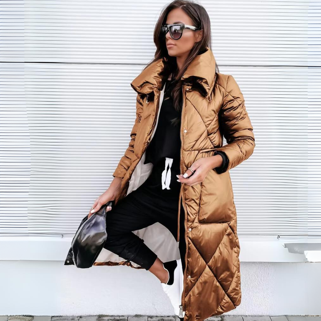 Lucile | Parka Longue Matelassée à Col Montant