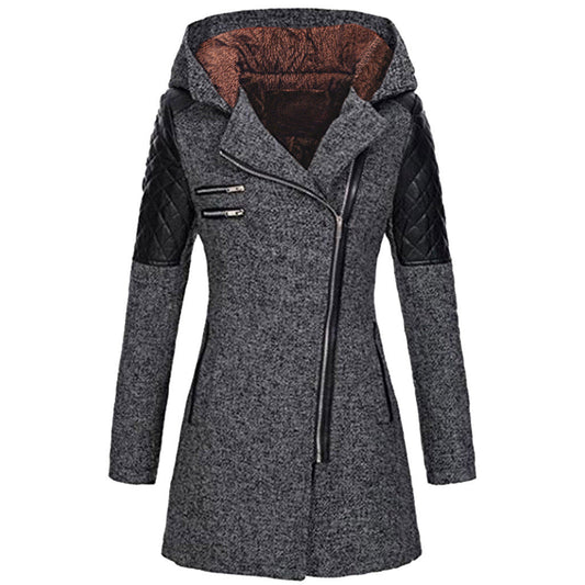 Eulalie | Manteau Mi-Long à Zip Asymétrique