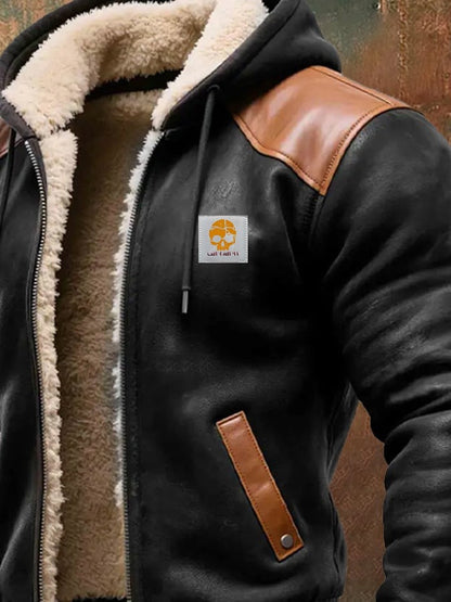 Blouson d'Hiver aux Finitions Cuir Raffinées