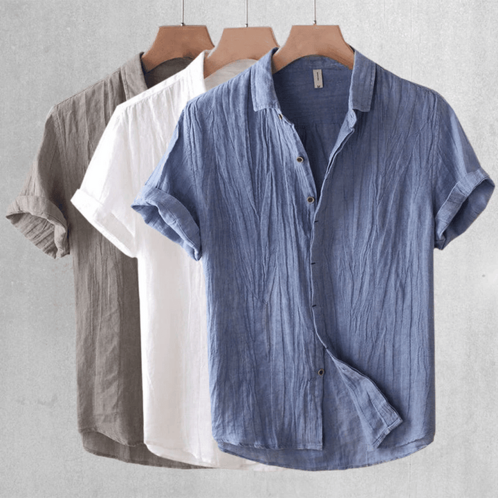 LORENZO | Chemise homme en lin à manches courtes