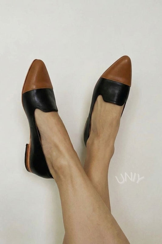 Cécile | Mocassins D'Orsay Bicolores Pointus