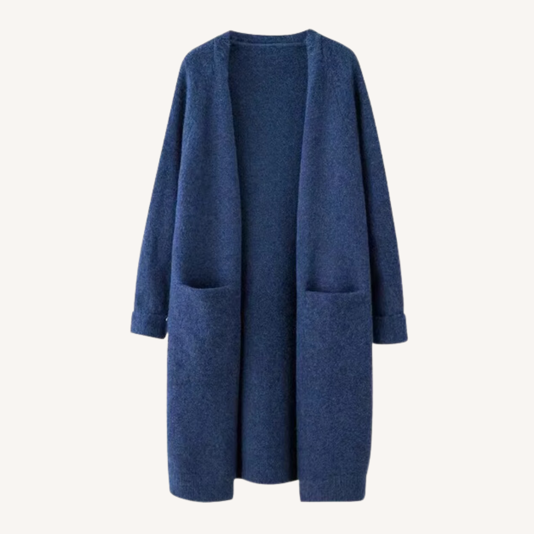 Marylou | Long Cardigan en Maille à Col Châle