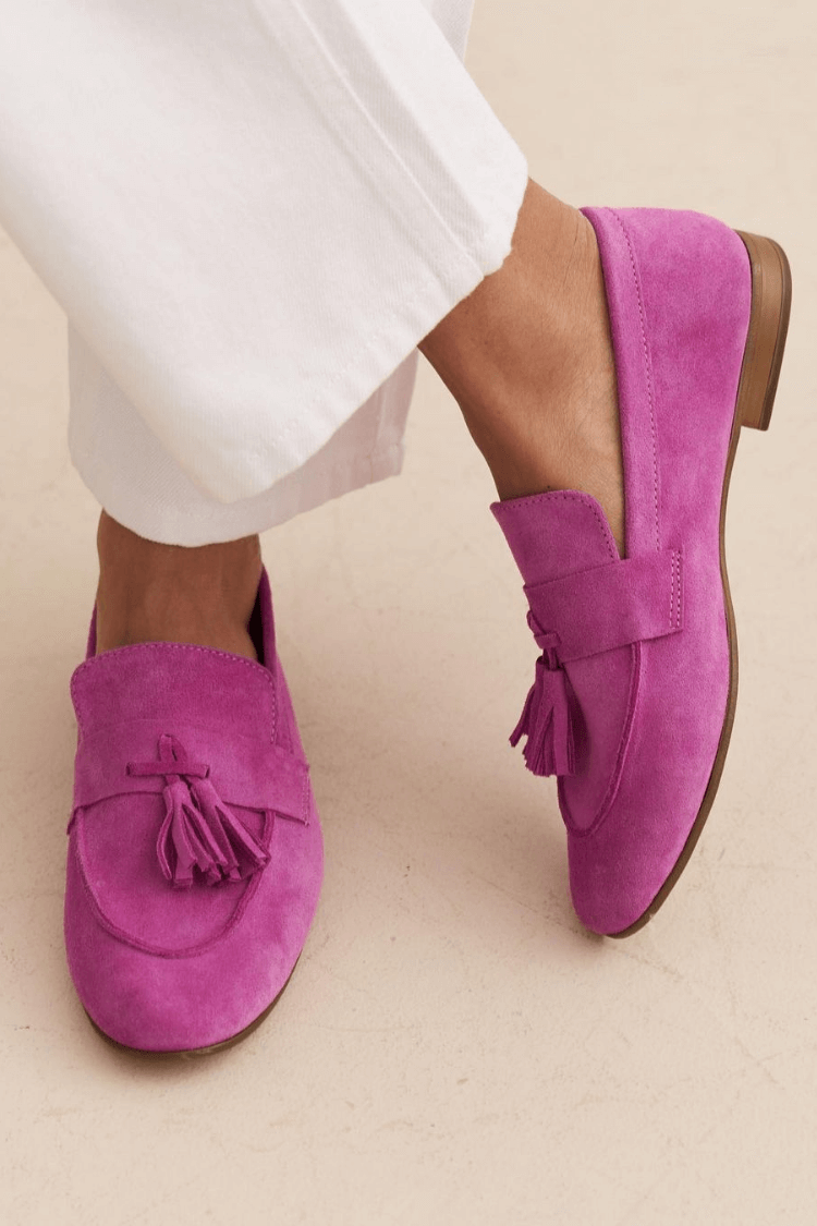 Mocassins en suédine Magenta