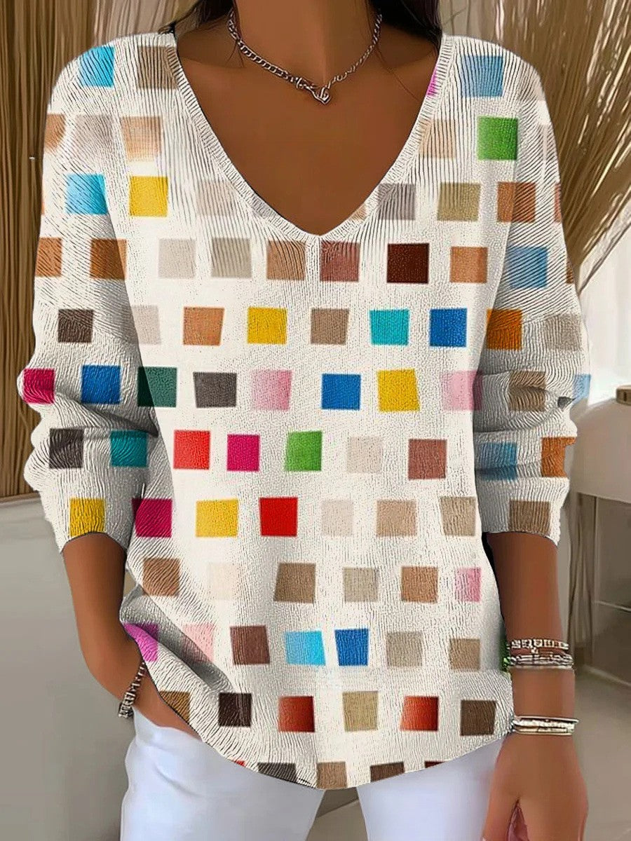 Sabrine | Pull Col V Coloré