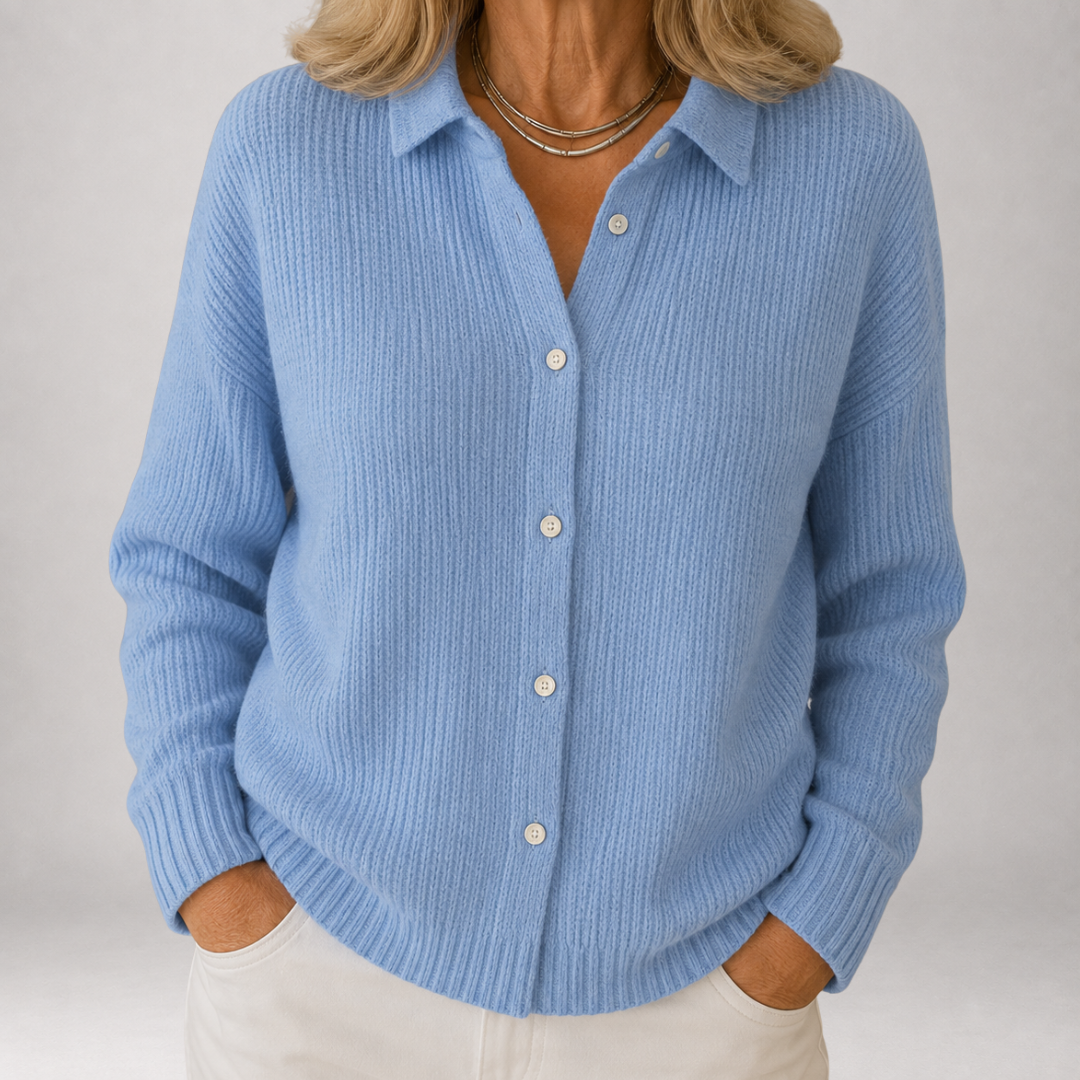 Junia | Cardigan Côtelé à Col
