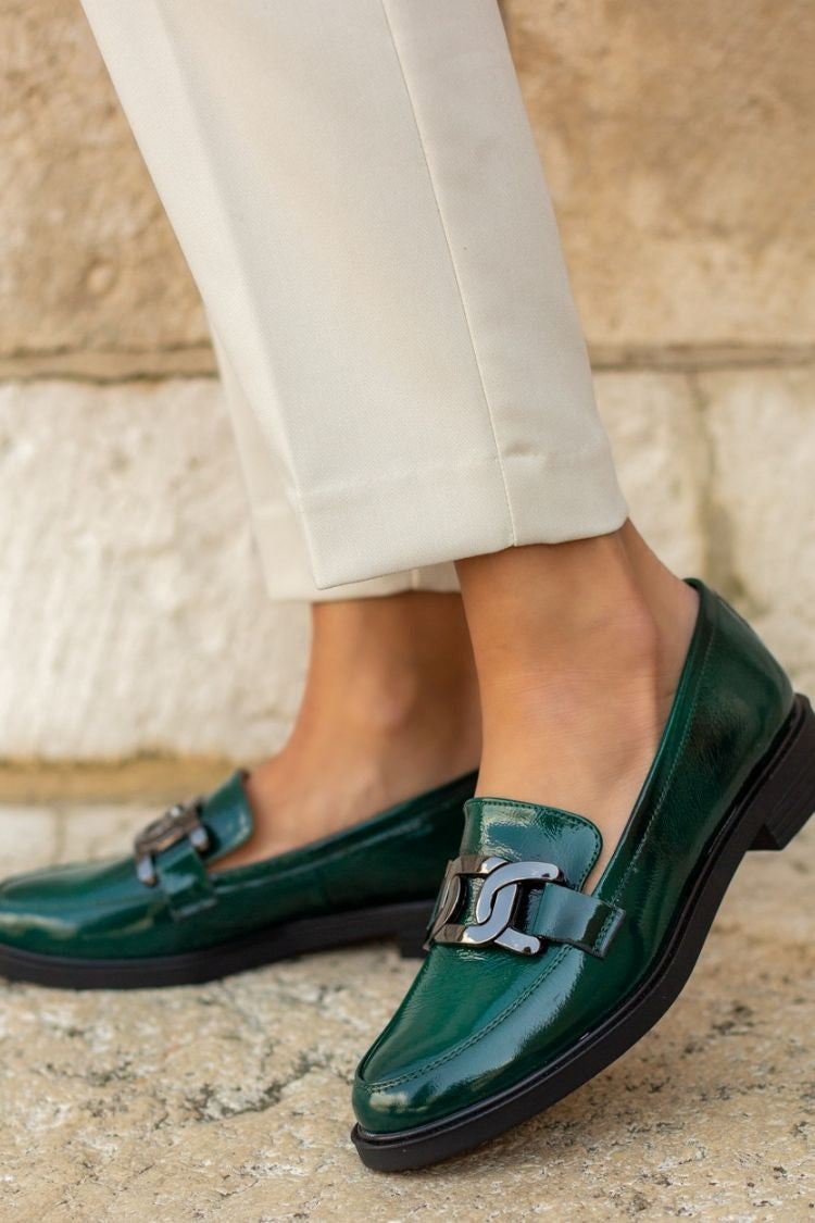 Eugénie | Mocassins Chunky Vernis à Boucle